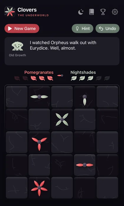 The Underworld theme in dark mode: Where every seed returns
